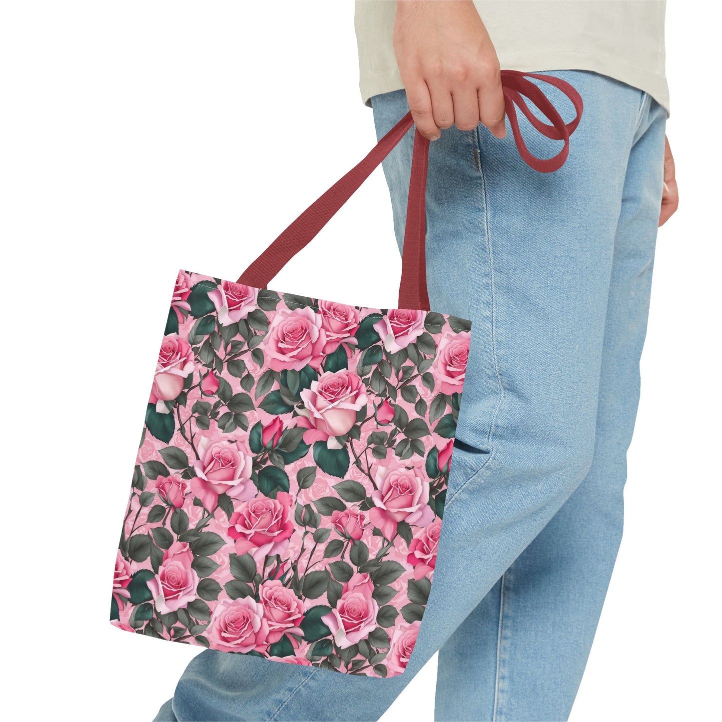 Pretty Pink Floral Tote Bag, Stylish Reusable Bag, Shopping Tote, Gift for Her, Eco-Friendly, Mother's Day Gift