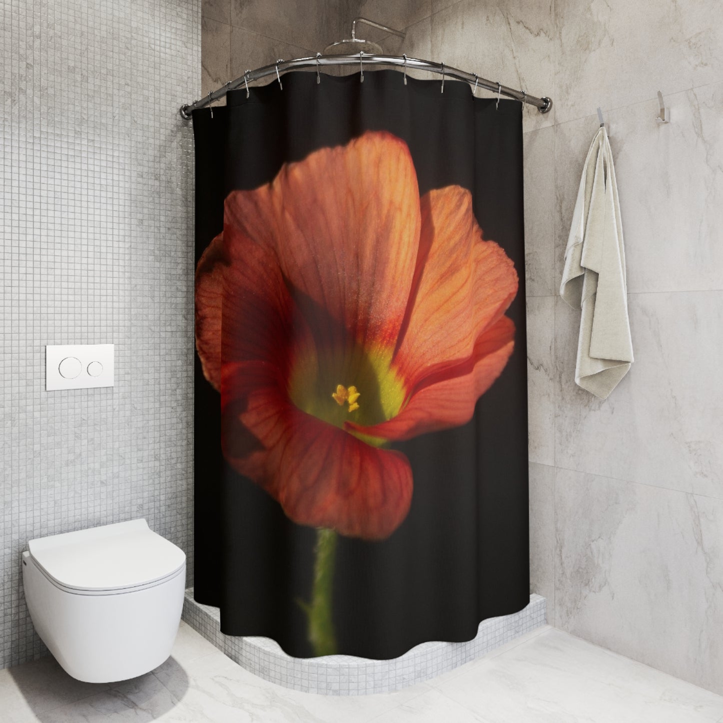 Elegant Floral Shower Curtain, Bohemian Home Decor
