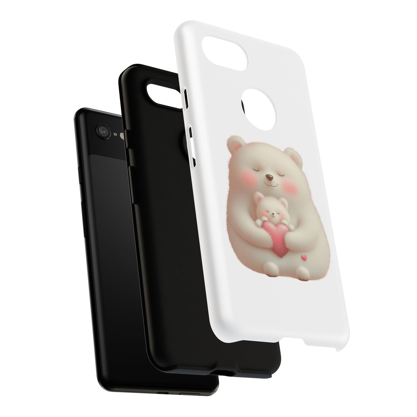 Cute Bear Phone Case, Tough Cases, Animal Lover Gift, Kids Accessories, Mother’s Day, Heartwarming Design