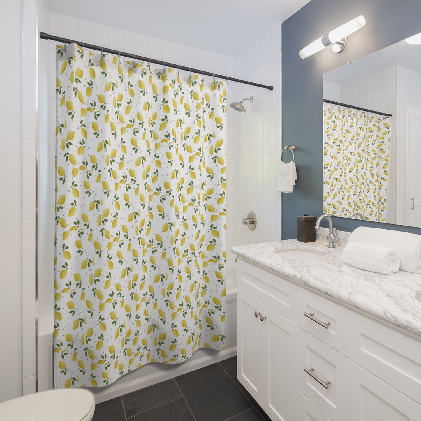 Lemon Grove Shower Curtain, Bright Bathroom Decor, Citrus-Themed Gift, Fresh Lemon Design, Unique Home Accessory