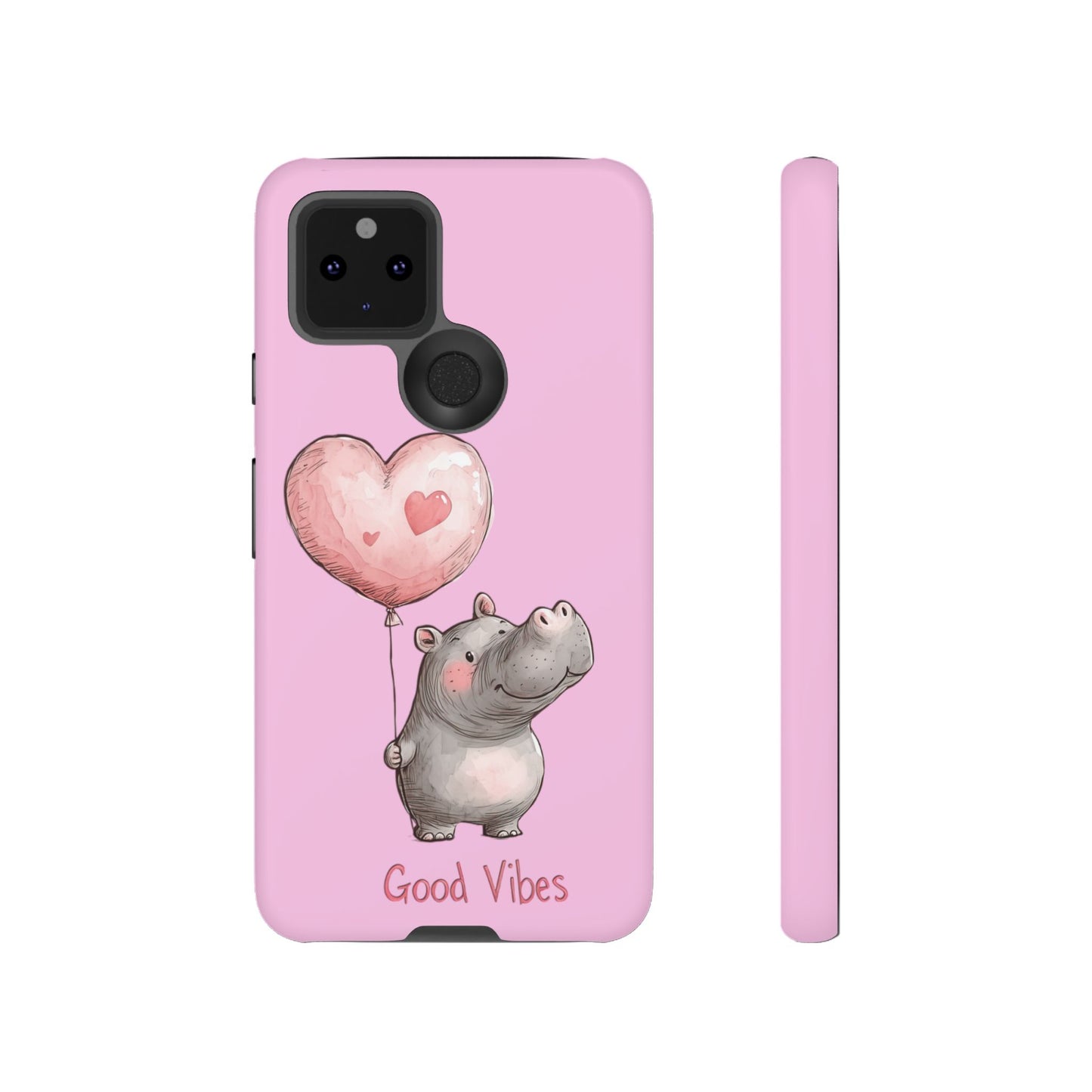 Cute Hippo Phone Case | Good Vibes, Gift for Friends, Cute Phone Accessories, Animal Lover Gift, Happy Phone Cover