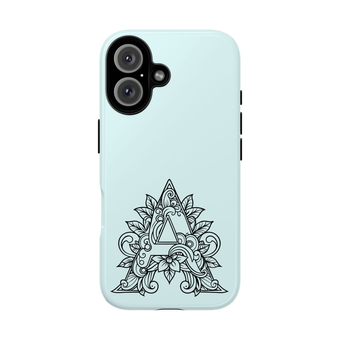 Personalized Tough Phone Case, Floral Monogram Cell Phone Cover, Custom Protective Case, Unique Gift, Birthday, Graduation