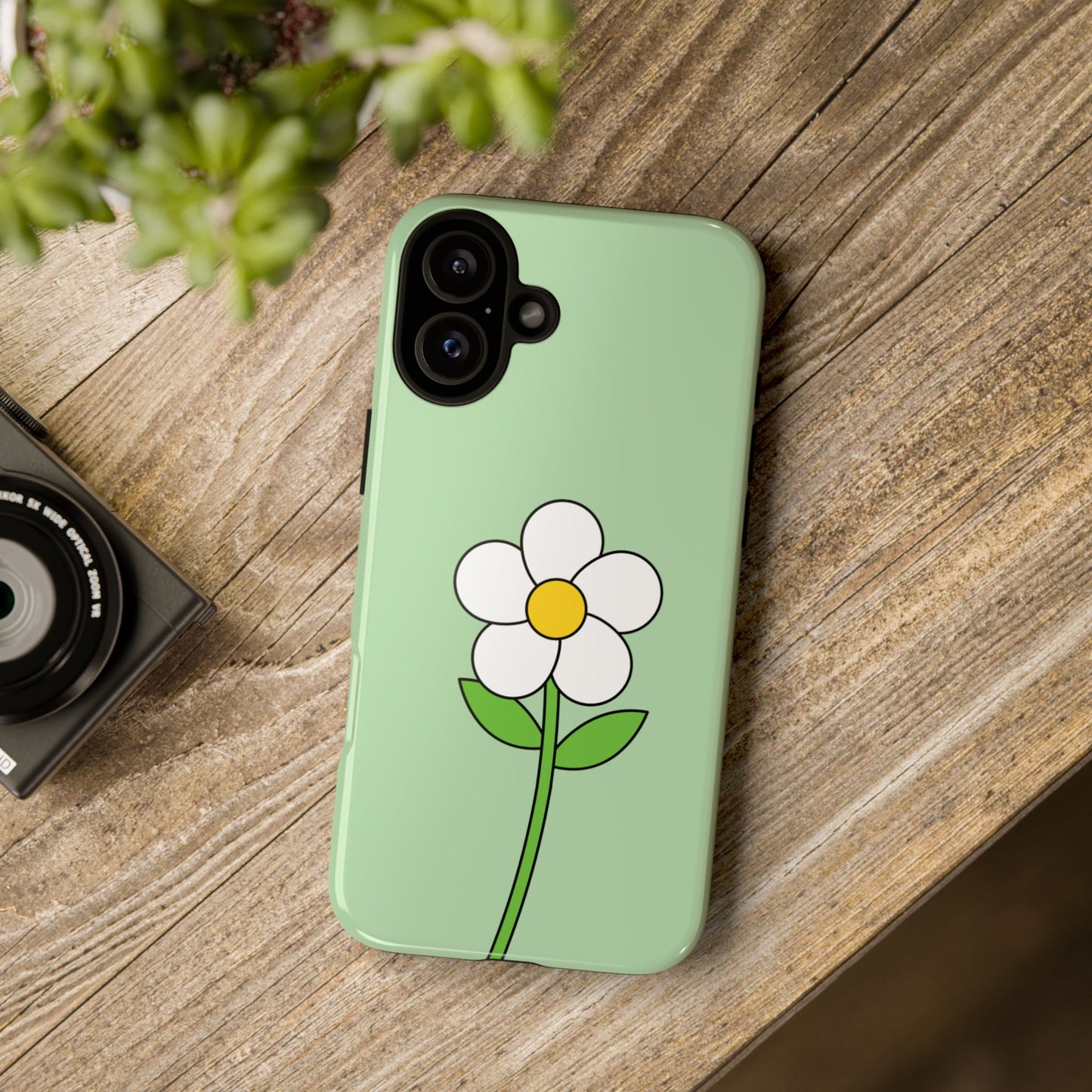 Floral Phone Case - Tough Cases for Nature Lovers, Cute Green Flower Design, iPhone Cover, Gift for Her, Spring Accessories
