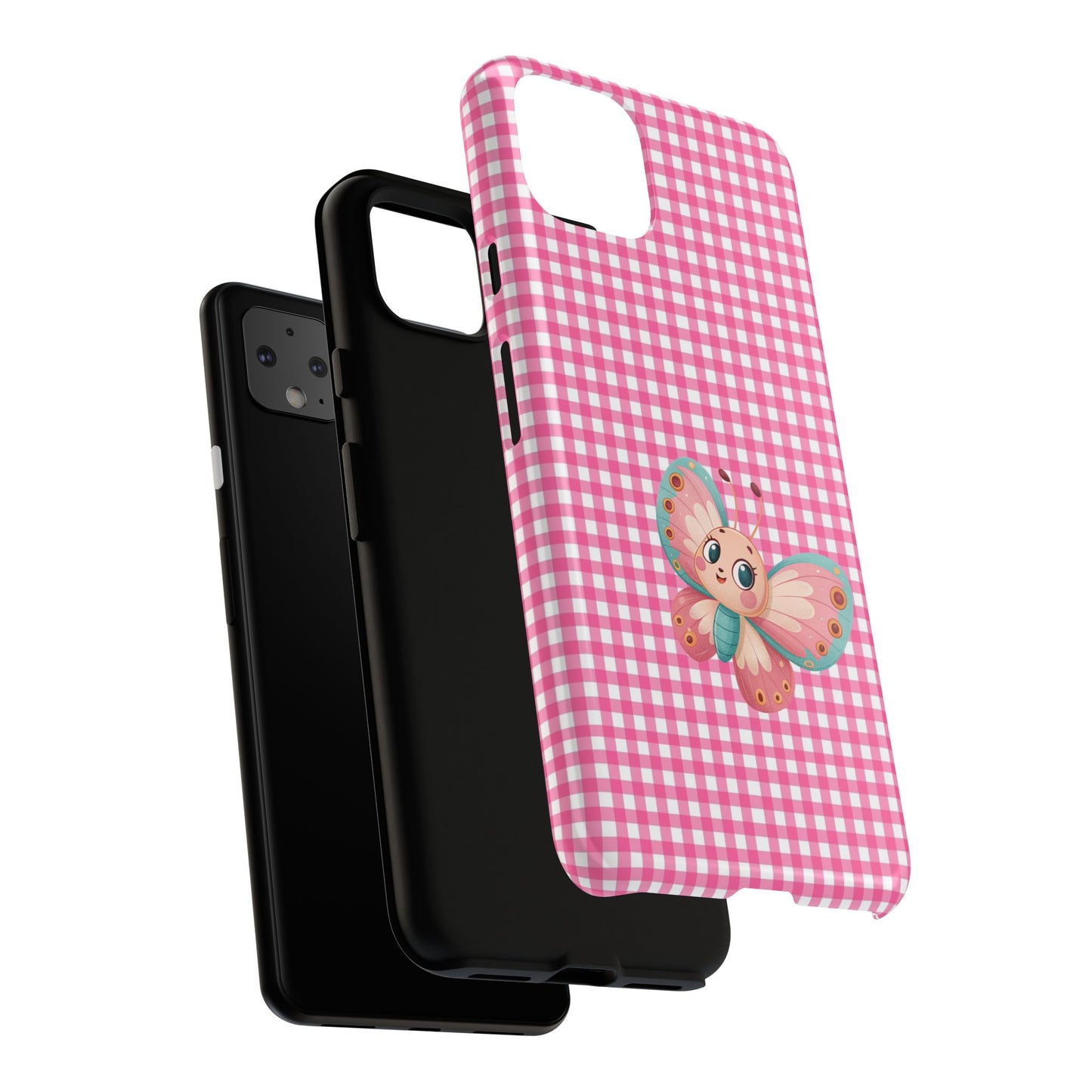 Cute Butterfly Phone Case, Tough Cases, Floral Phone Accessory, Gift for Her, Spring Fashion, Kids' Birthday Present, Pastel Aesthetic