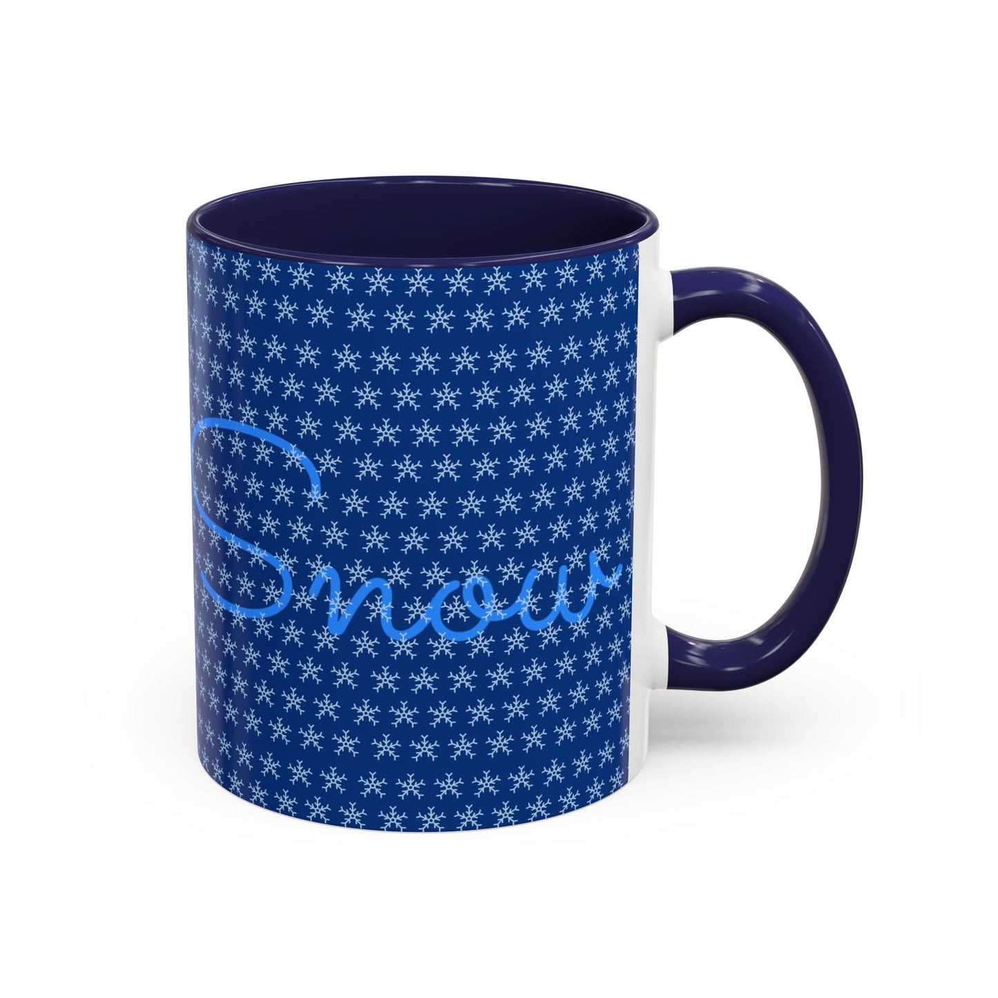 Snowy Night Accent Coffee Mug - Cozy Winter Drinkware, Seasonal Gifts, Holiday Décor, Comfortable Sipping, Blue Design