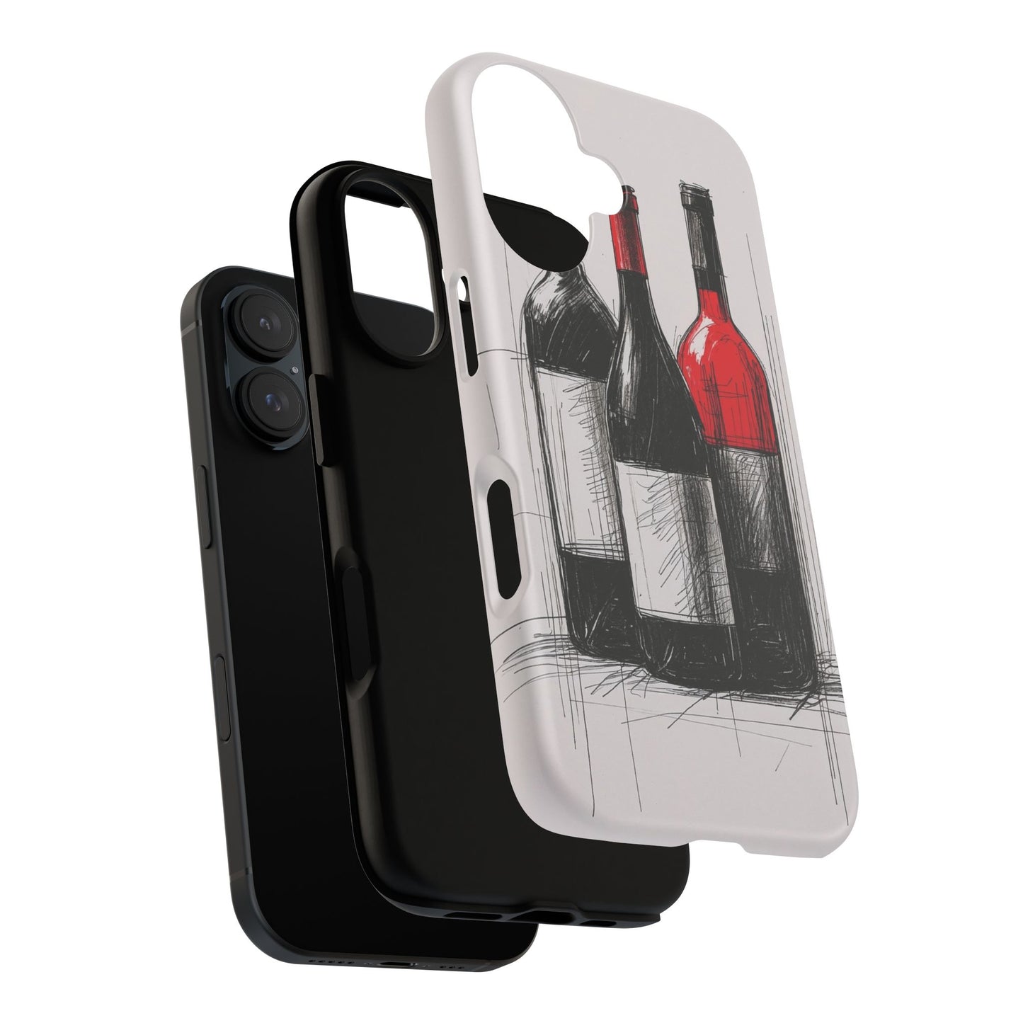Wine Lover's Phone Case, Tough Phone Cover, Artistic Wine Design, Gift for Wine Enthusiasts, Customizable Case, Unique Wine Art