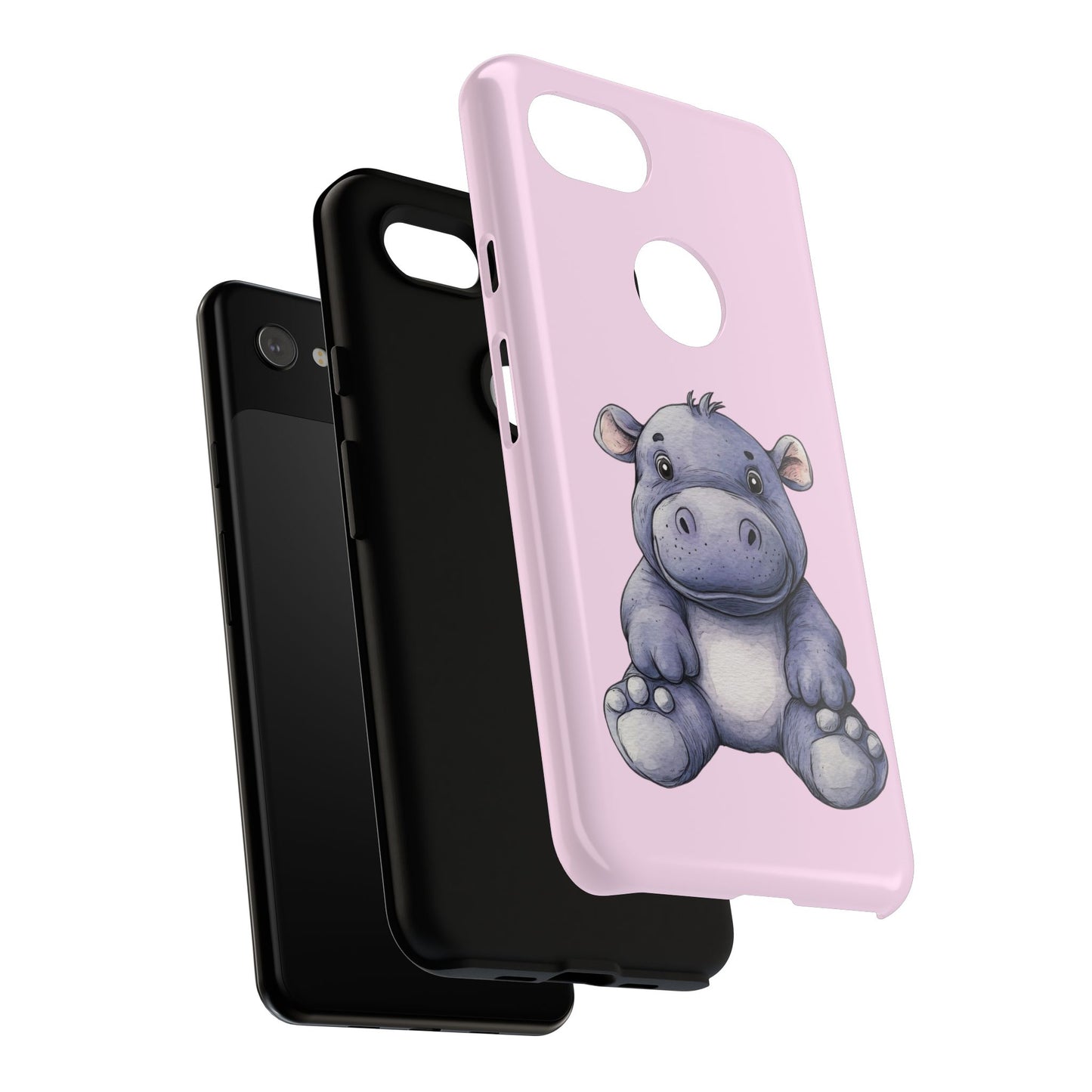 Cute Hippo Phone Case - Tough Cases, Animal Phone Cover, Kawaii Accessories, Gifts for Kids, Unique Tech Gear