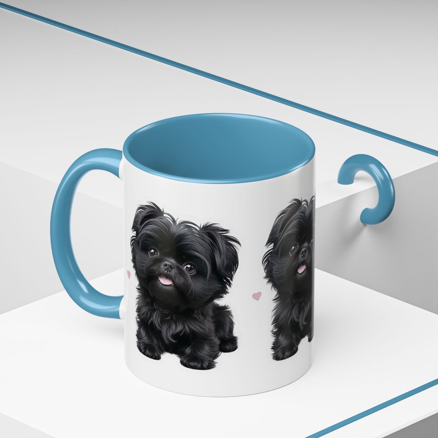 Cute Pug Accent Coffee Mug, Pet Lover Gift, Coffee Cup, Dog Mom Mug, Black Dog Ceramic Mug