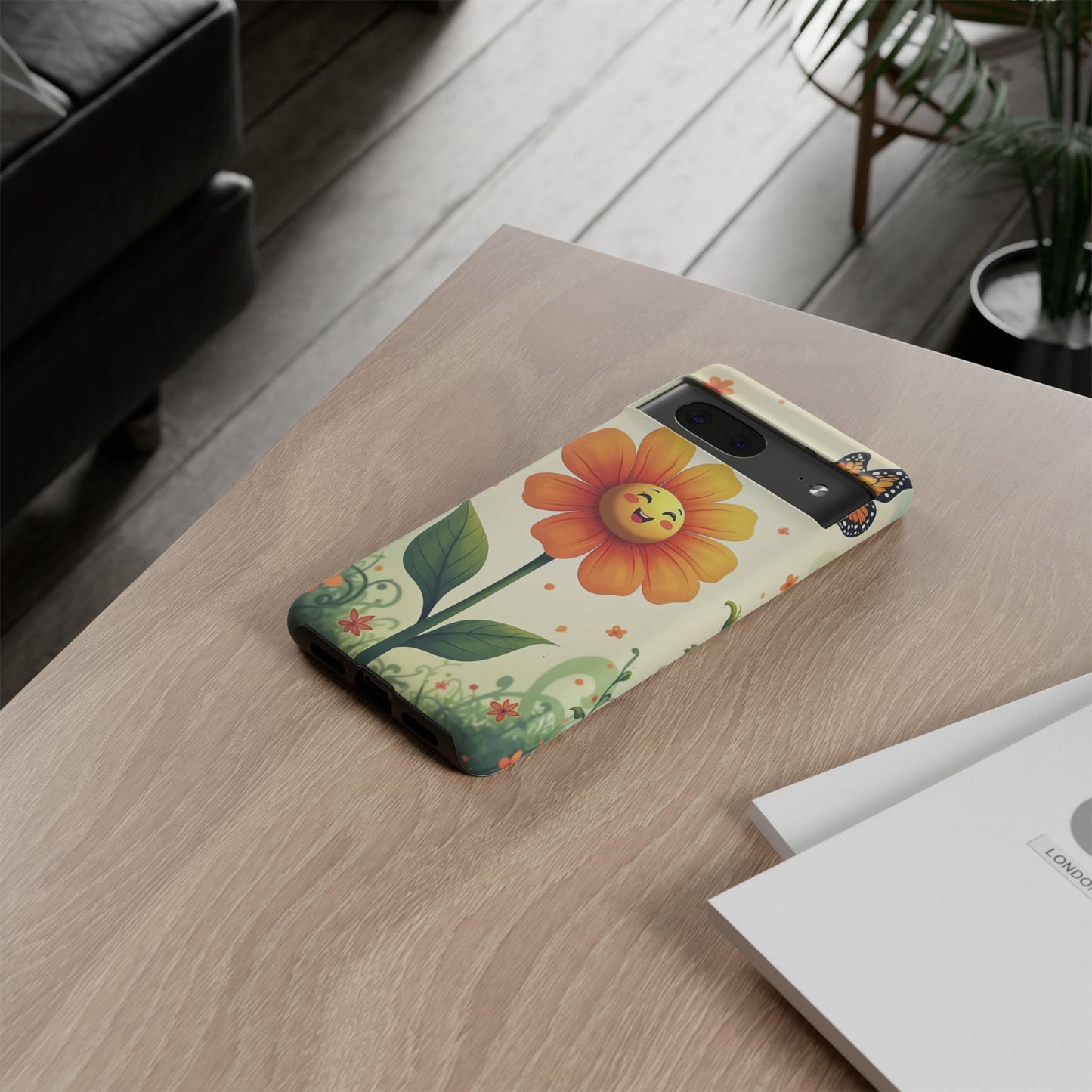 Floral Phone Case with Butterfly Design, Cute Flower Phone Cover for Nature Lovers, Eco-Friendly Gift, Spring Vibes, Birthday Present