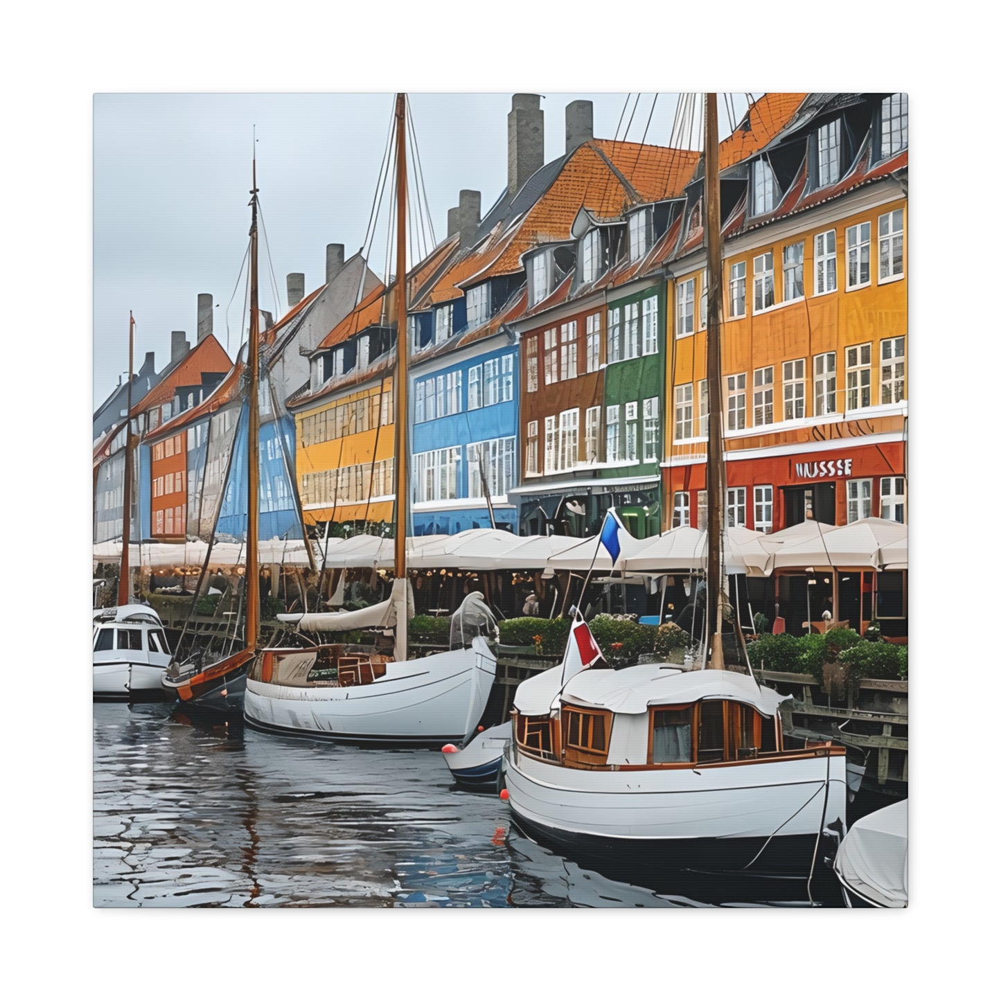 Coastal Canvas Print, Vibrant Harbor Art, Nautical Home Decor, Gift for Sailors, Maritime Wall Art