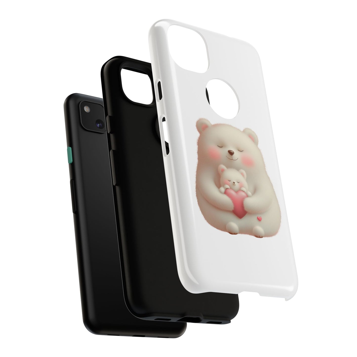 Cute Bear Phone Case, Tough Cases, Animal Lover Gift, Kids Accessories, Mother’s Day, Heartwarming Design