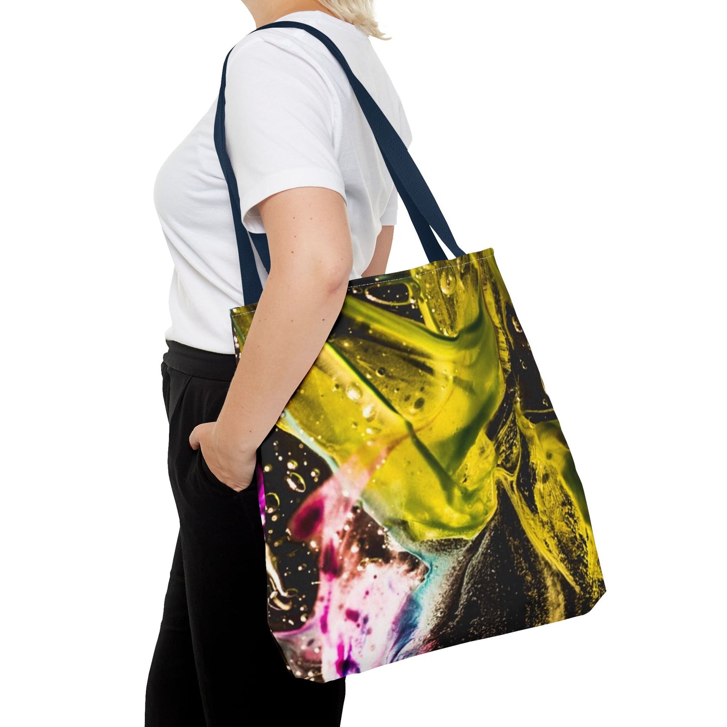 Vibrant Abstract Art Tote Bag, Colorful Reusable Shopper