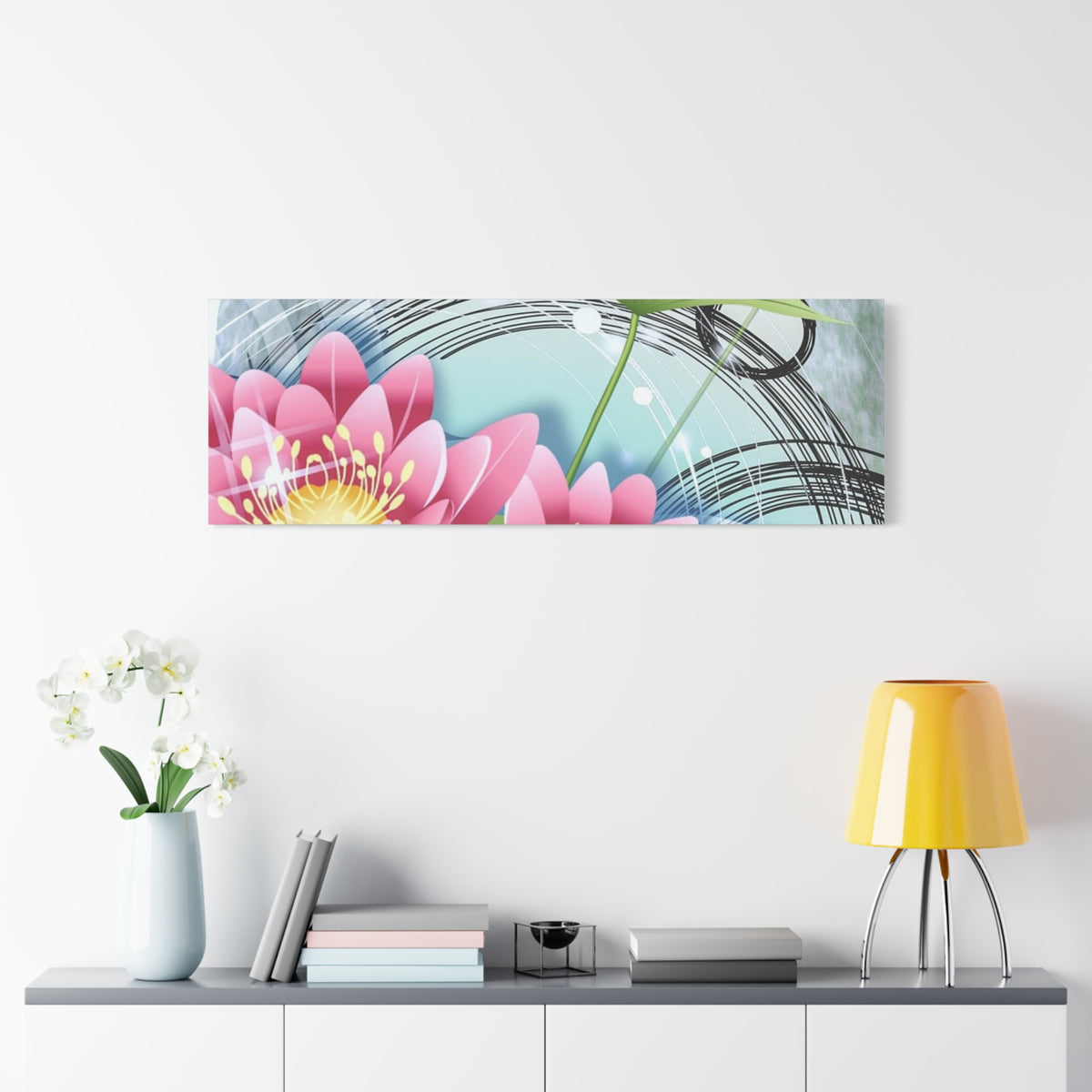 Lotus Blossom Matte Canvas Wall Art — Stretched 1.25" Decorative Print