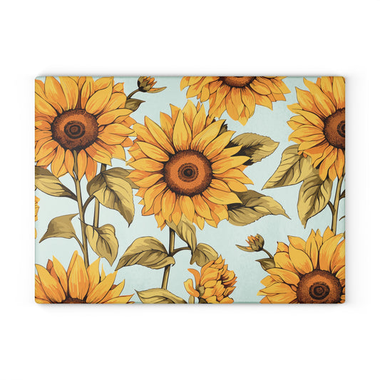 Sunflower Glass Cutting Board Kitchen Decor