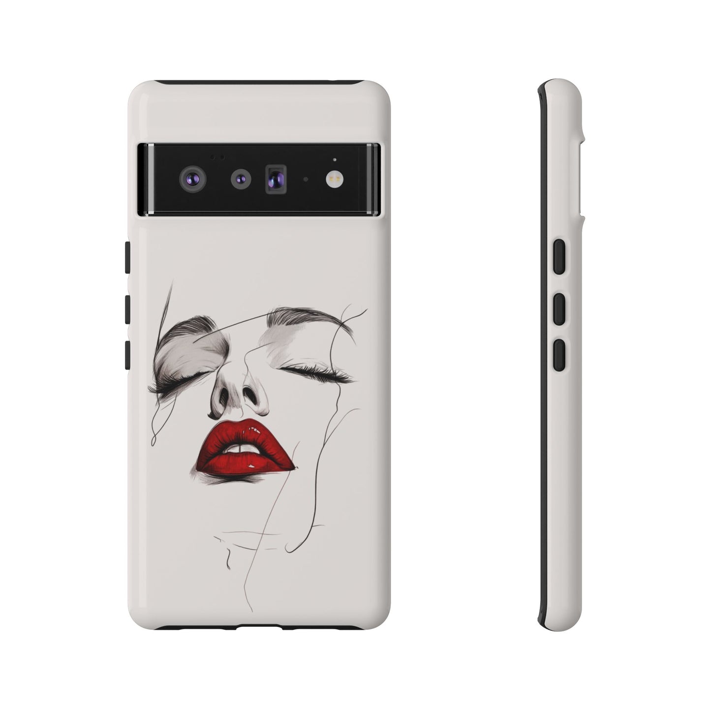 Stylish Phone Case with Artistic Lip Design, Femme Tech Accessory, Trendy Device Cover, Gift for Her, Unique Phone Accessories
