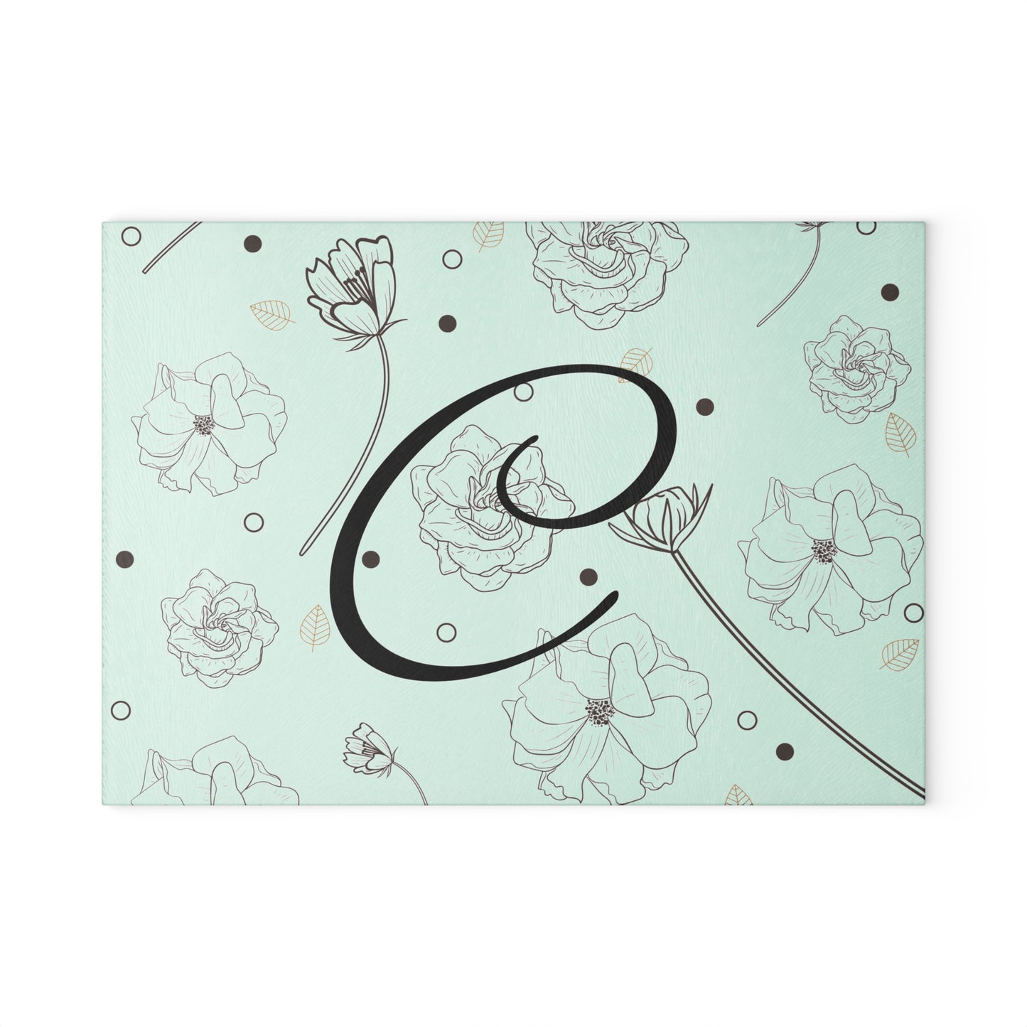 Personalized Floral Glass Cutting Board, Kitchen Decor, Wedding Gift, Housewarming Gift, Cooking Gift, Custom Kitchen Accessory