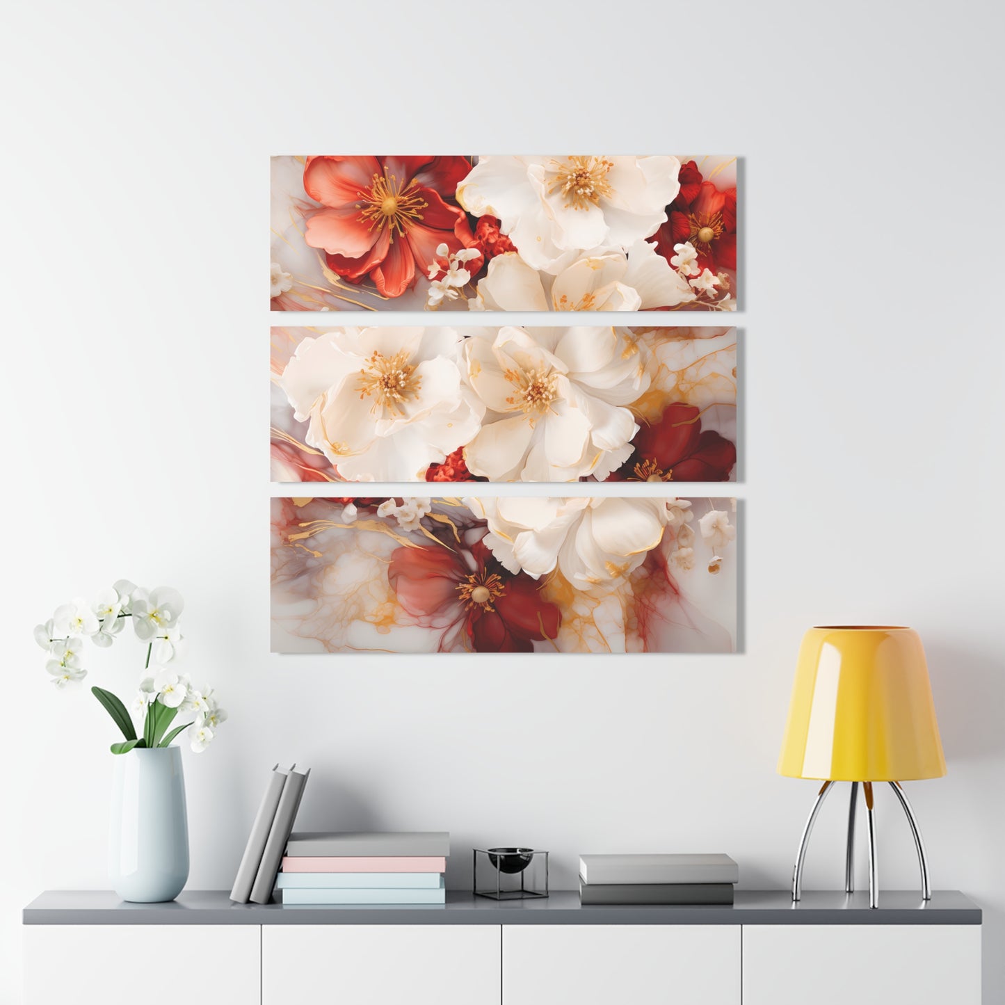 Elegant Floral Acrylic Prints - Triptych Wall Art, Home Decor, Gift for Her, Floral Decor, Wedding Decor, Mother's Day Gift