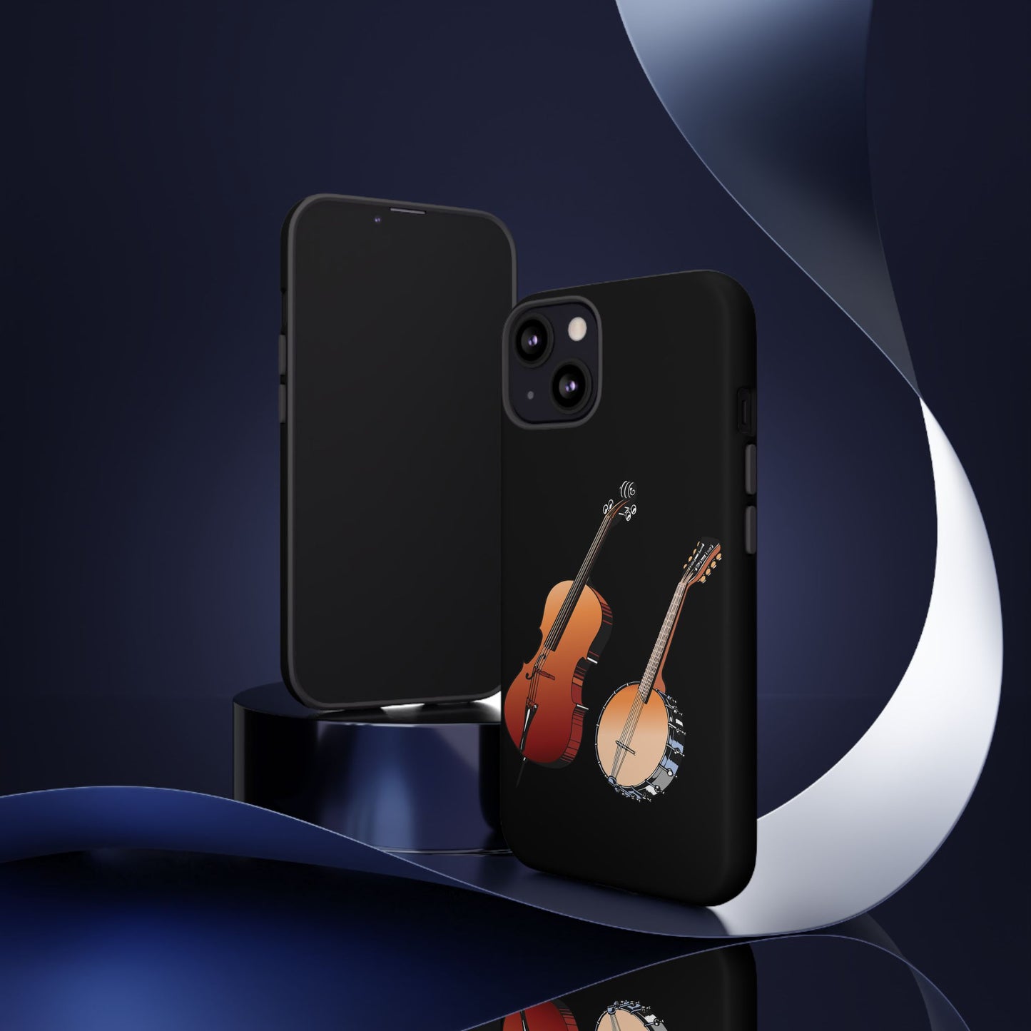 Musical Instrument Phone Case - Violin & Banjo Design, Music Lover Gift, Unique Phone Cover, Holiday Gift, Durable Tough Cases