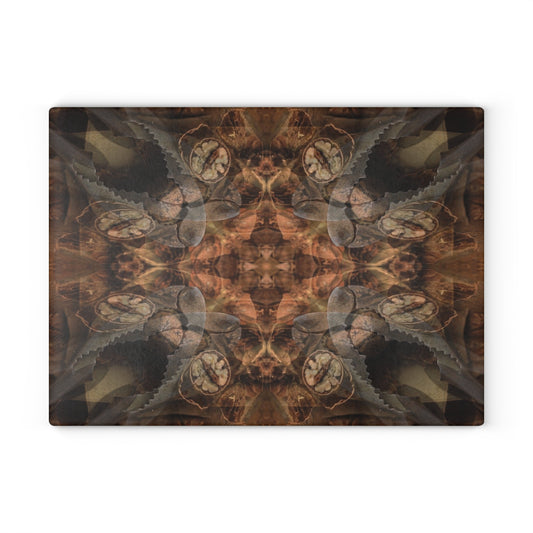 Glass Cutting Board — Rustic Kaleidoscope Pattern Tempered Glass Chopping Board