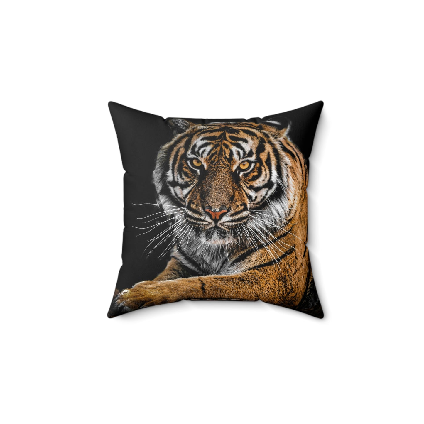 Majestic Tiger Square Pillow | Animal Art Decor, Living Room Cushion, Wildlife Home Accent, Nature Lover Gift, Tiger Lover Decor
