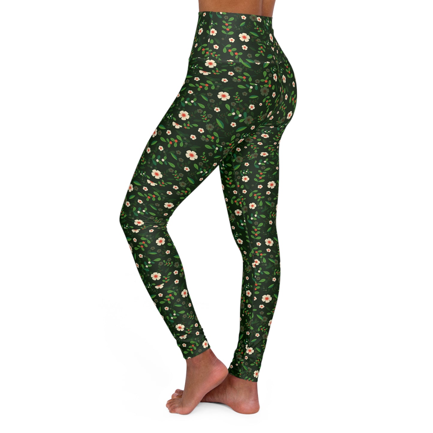 Floral High Waisted Yoga Leggings - Stylish Activewear for Yoga, Fitness, Workout, Gym, Casual Wear, Spring Fashion