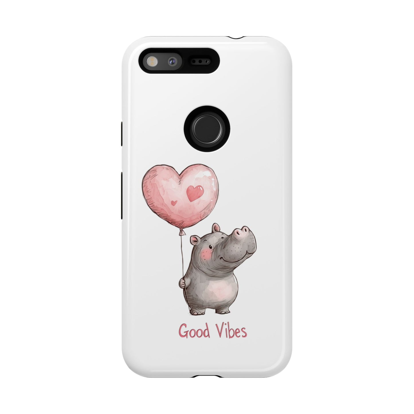 Cute Hippo Phone Case - Good Vibes Design, Animal Lover Gift, Fun Accessory, Birthday Present, Phone Accessories