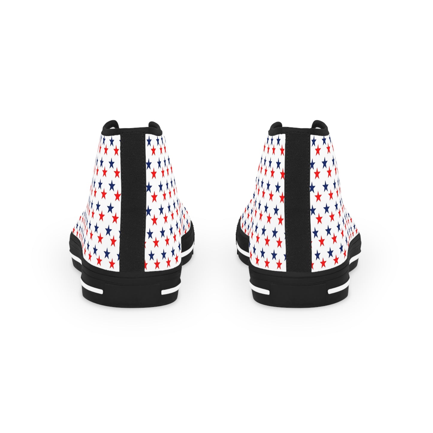 Patriotic Star-Printed High Top Sneakers for Men, Trendy Canvas Sneakers, Casual Footwear, Summer Style, 4th of July Shoes, Gift for Him