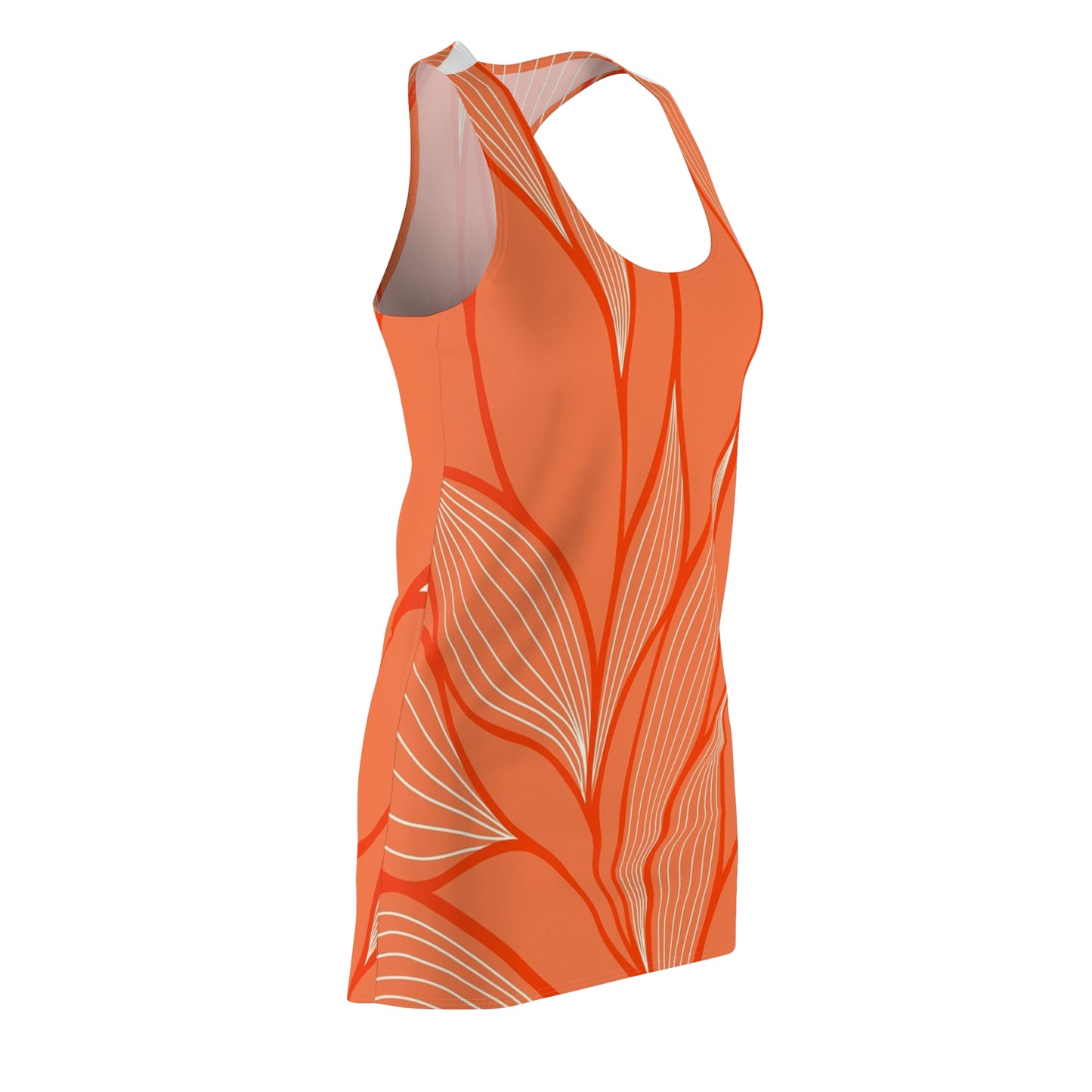Tropical Leaf Print Racerback Dress, Casual Summer Dress, Beachwear, Vacation Outfit, Women's Clothing