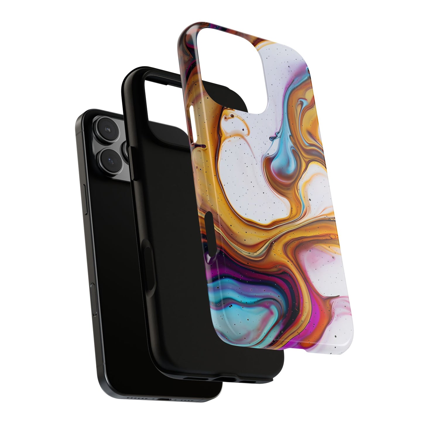 Artistic Phone Case, Tough Cases with Colorful Marble Design