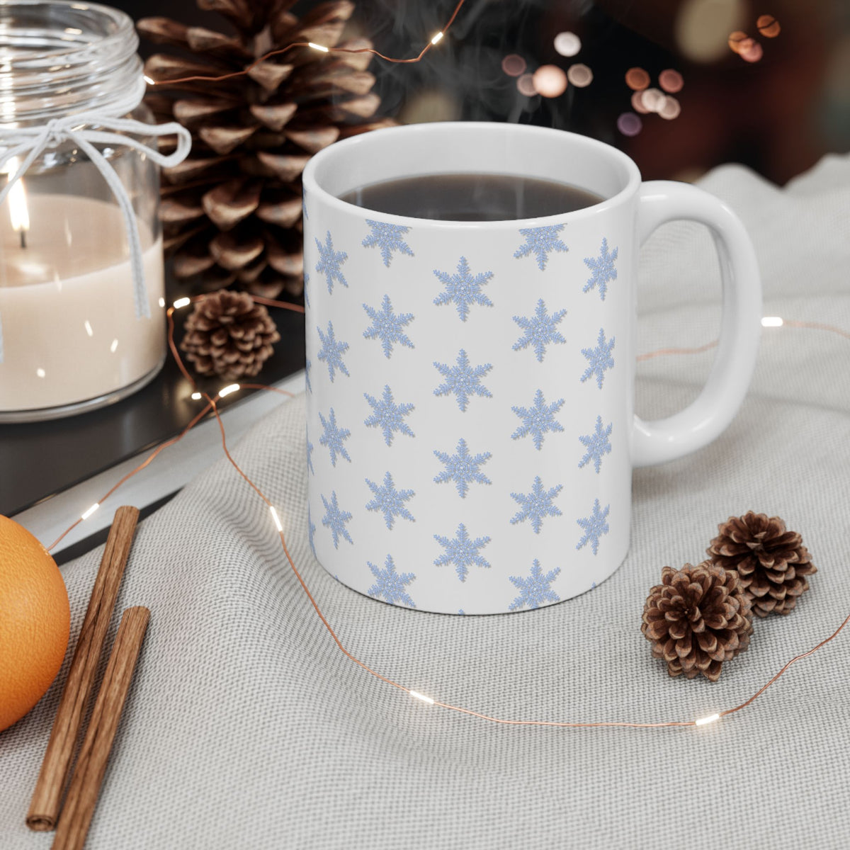 Ceramic Star Pattern Mug - Cozy Home Vibe, Perfect Gift for Winter, Unique Coffee Cup, Ideal for Birthdays, Holidays, and Cozy Gatherings