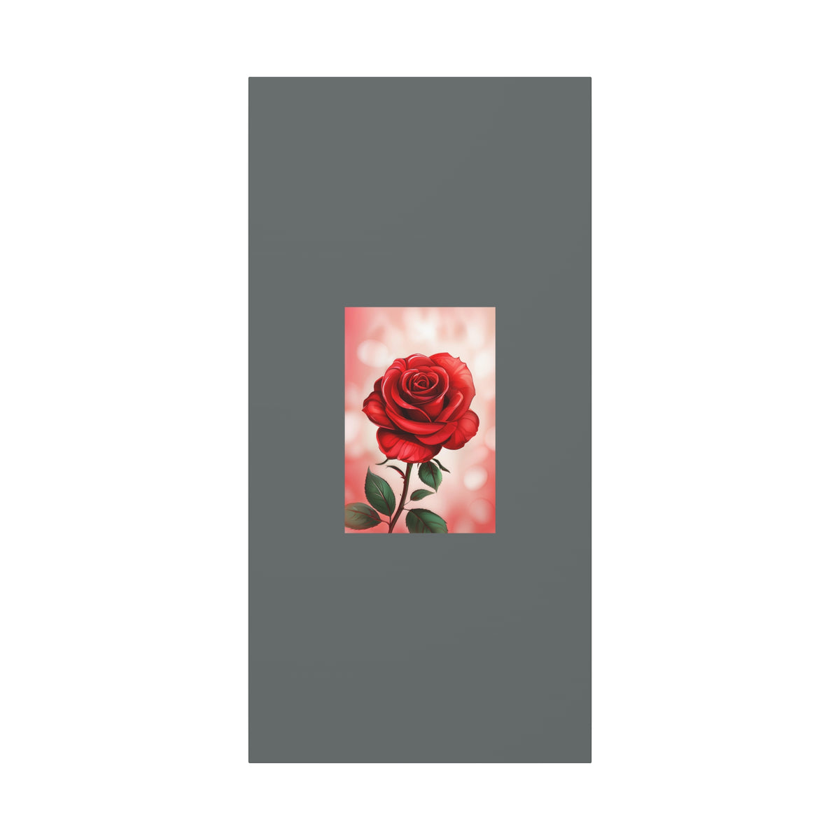 Red Rose Vertical Matte Canvas Print — Romantic Floral Wall Art