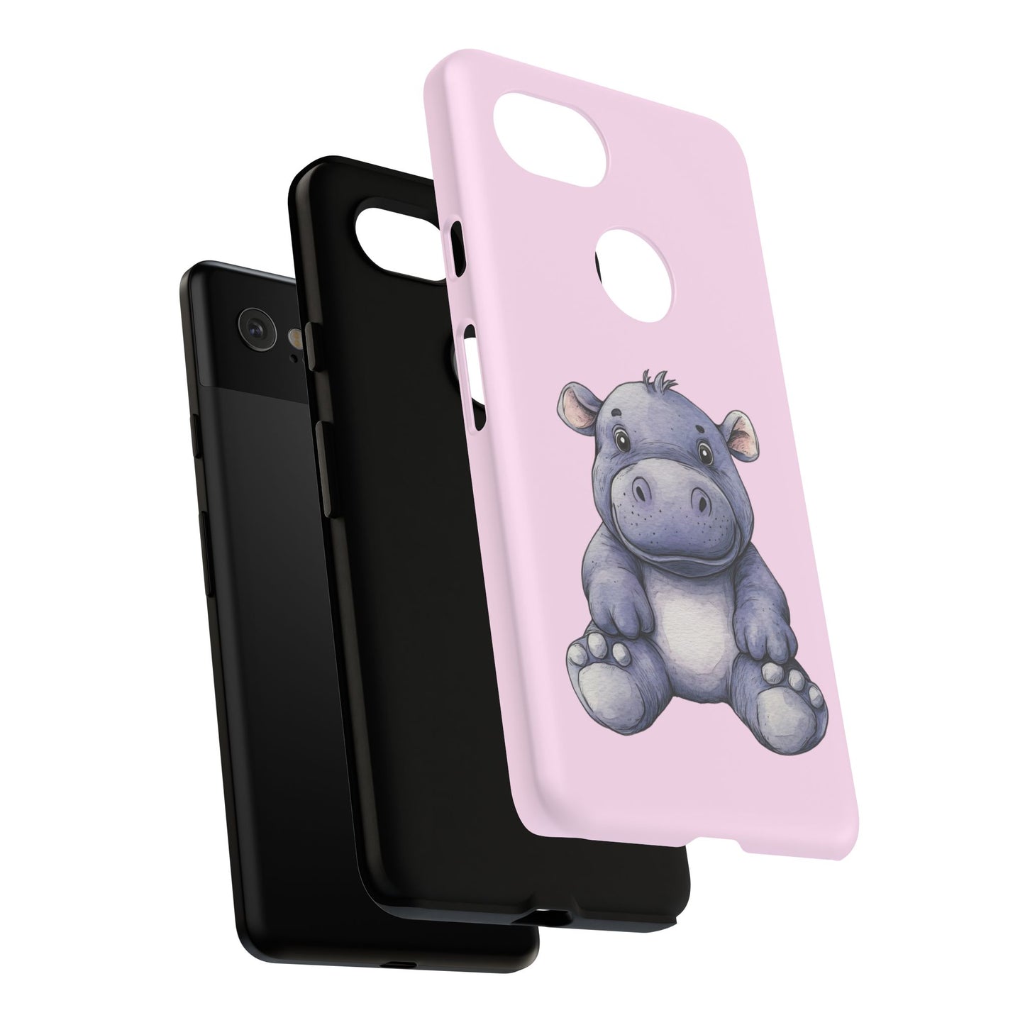Cute Hippo Phone Case - Tough Cases, Animal Phone Cover, Kawaii Accessories, Gifts for Kids, Unique Tech Gear