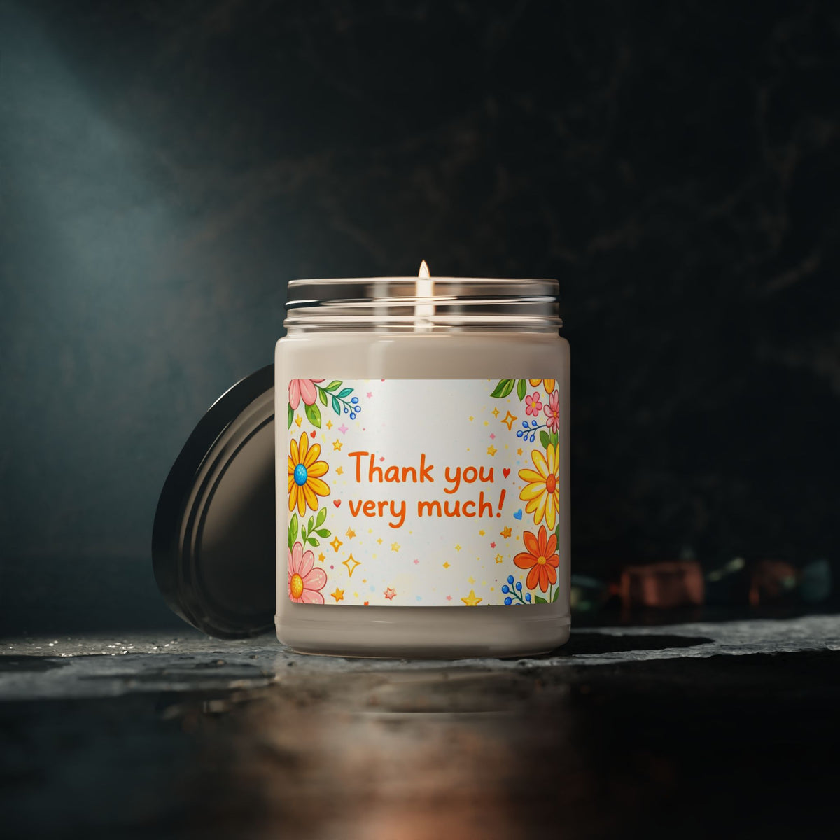 Thank You Scented Soy Candle — 9oz Floral Appreciation Gift