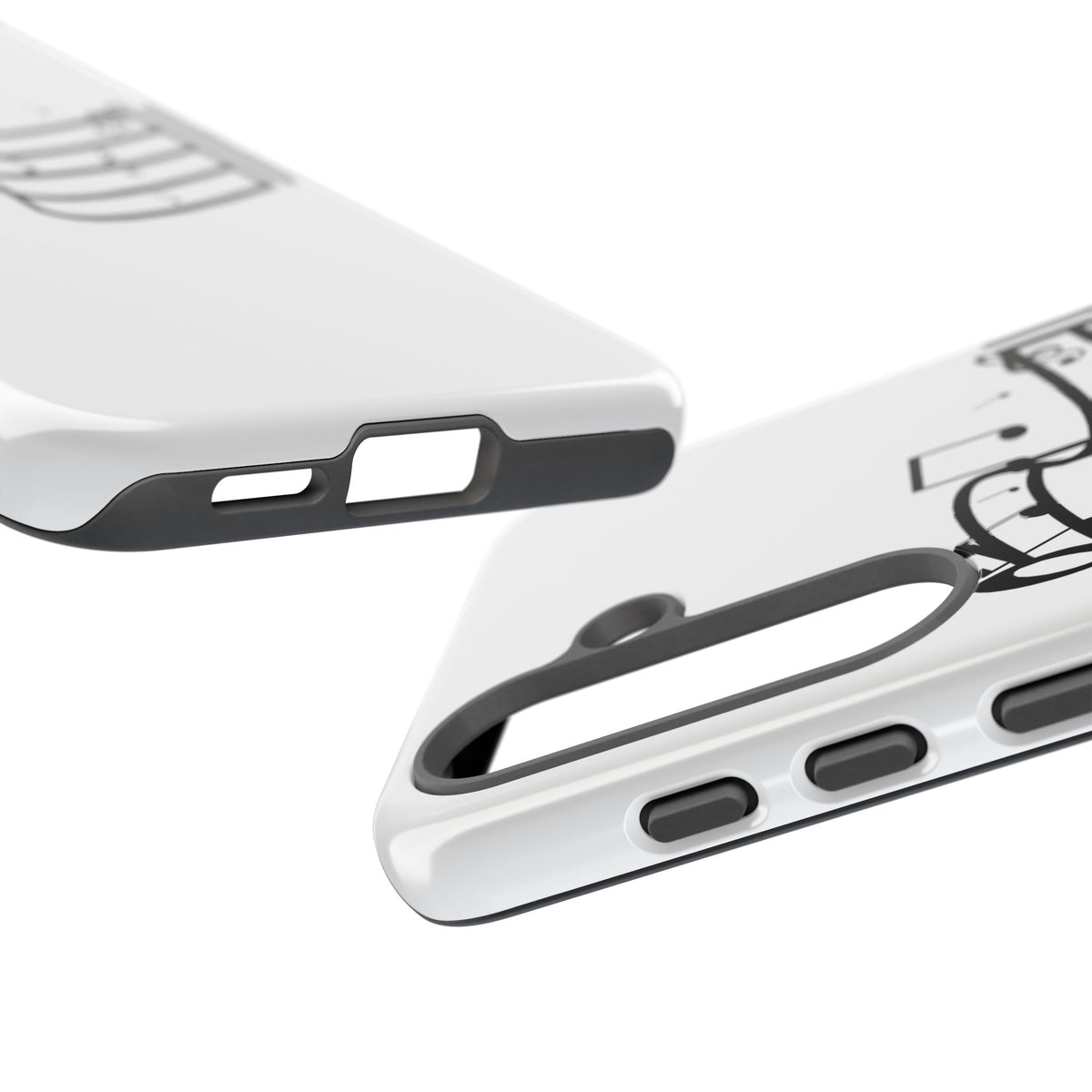 Musical Notes Phone Case — Black Treble Clef Music Staff Tough Case