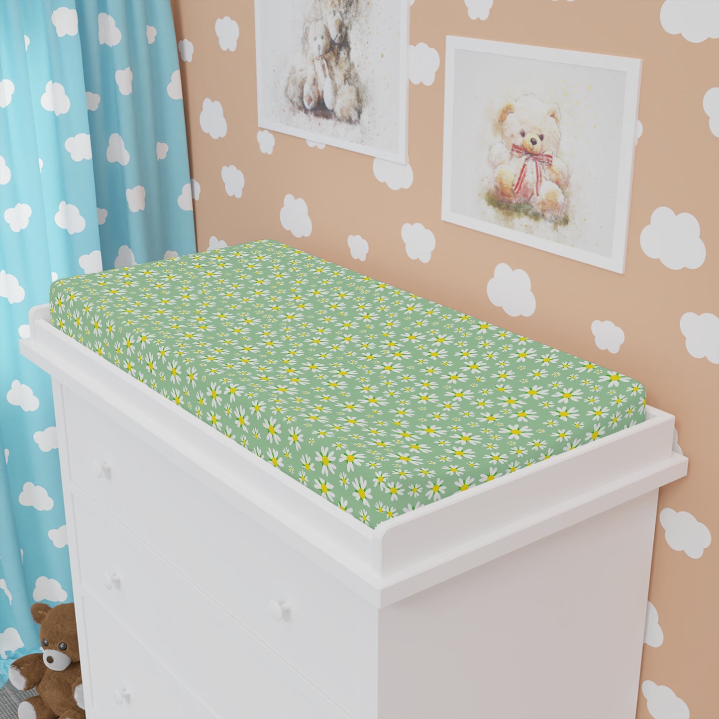 Floral Baby Changing Pad Cover, Cute Nursery Accessory, Baby Shower Gift, Toddlers, Floral Design, Soft & Comfortable