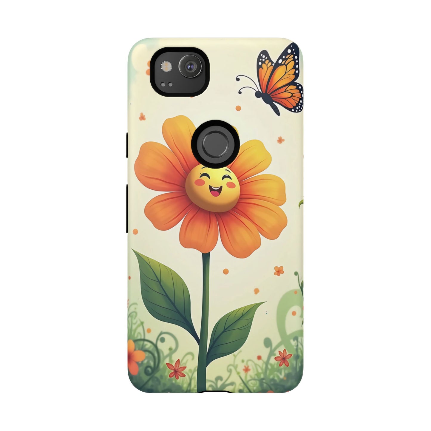 Floral Phone Case with Butterfly Design, Cute Flower Phone Cover for Nature Lovers, Eco-Friendly Gift, Spring Vibes, Birthday Present