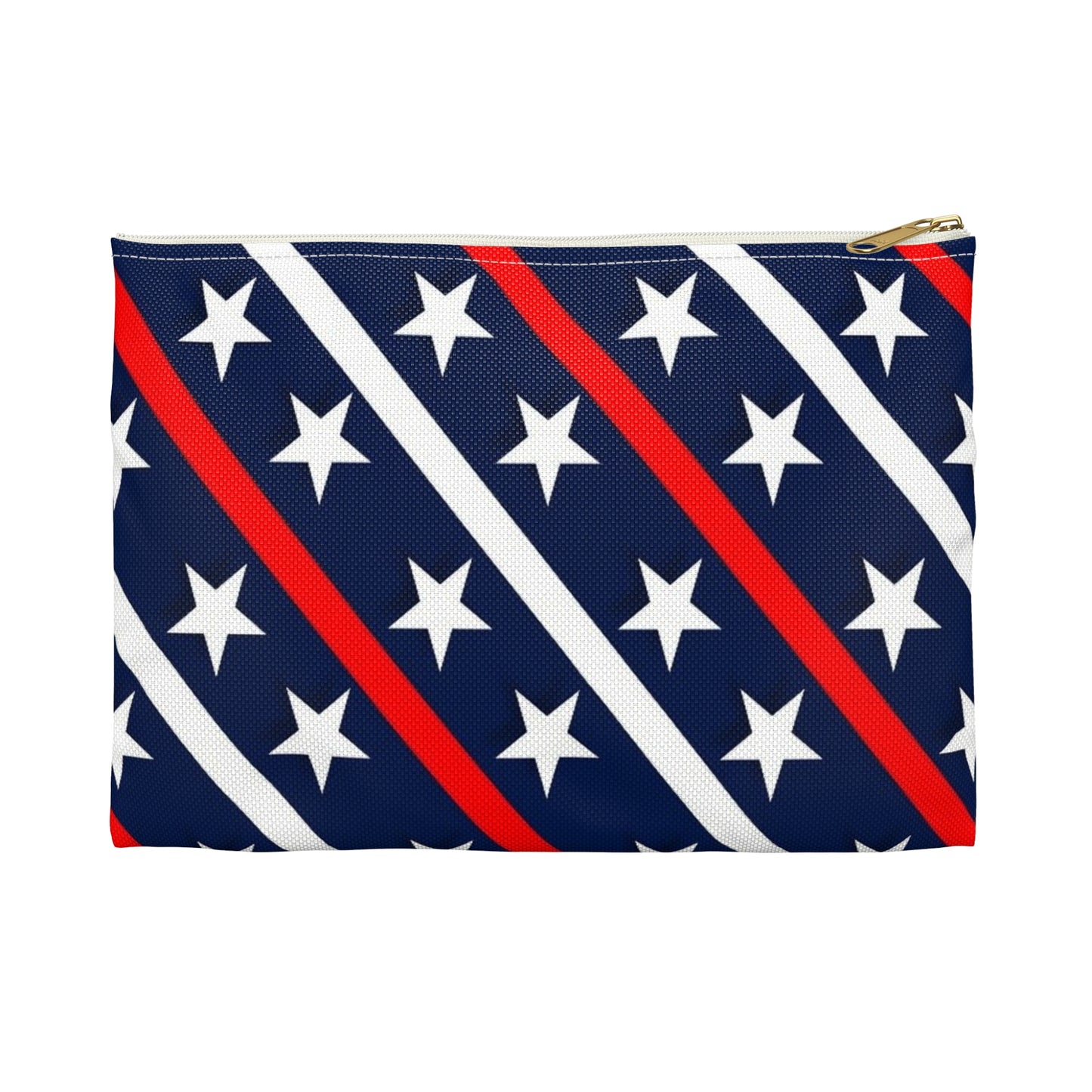 Patriotic Accessory Pouch Starry Stripes, Cosmetic Bag, Travel Organizer, Gift for Independence Day, Summer Accessory