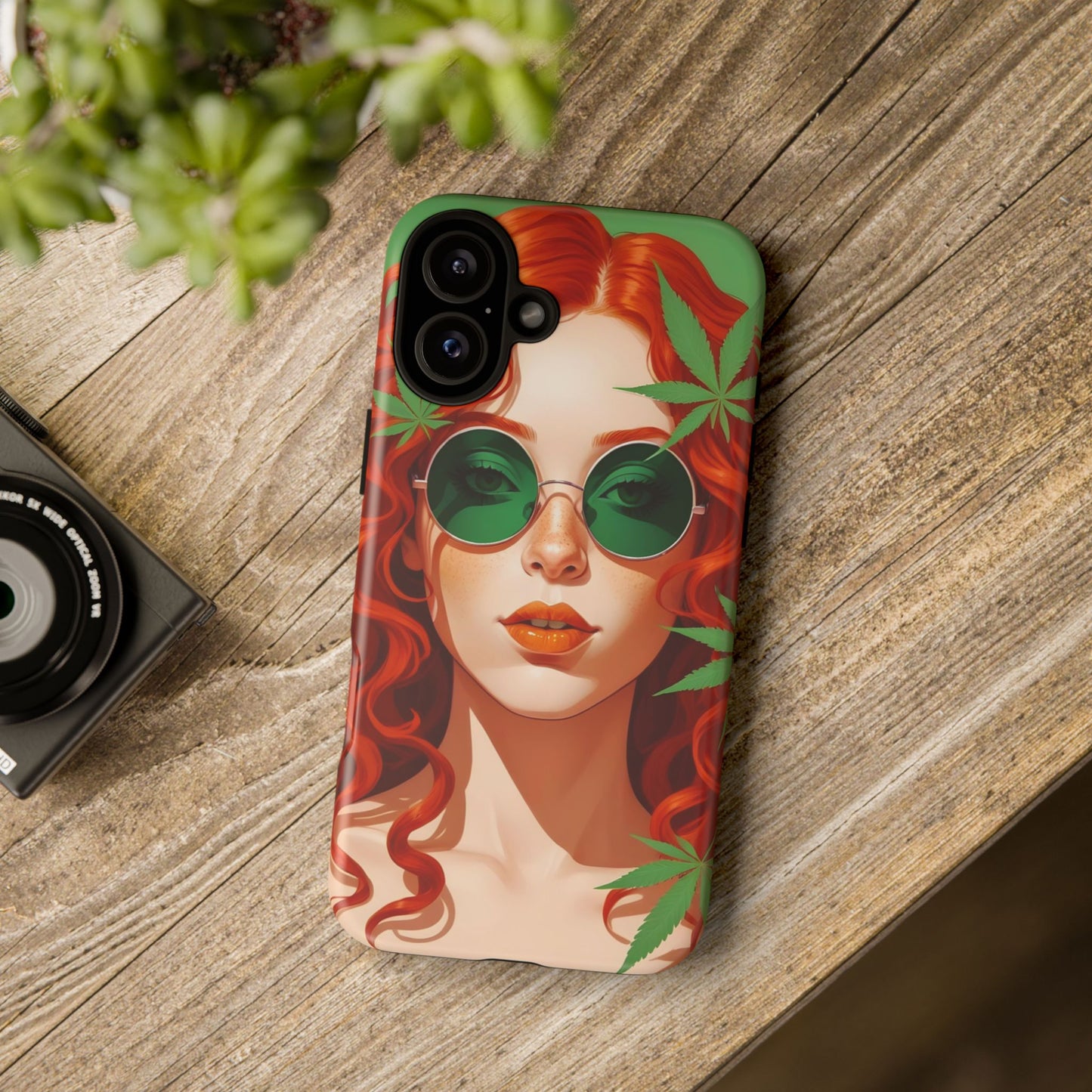 Vibrant Phone Case with Retro Greenery Design, Trendy Case for Casual Look, Gift for Her, Summer Vibes, Unique Phone Accessory