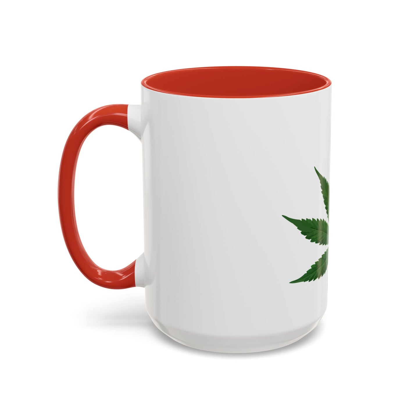 Marijuana Leaf Accent Coffee Mug | Cannabis Lover's Gift, Unique Coffee Cup, Pothead Mug, Stoner Gift Idea, Greenery Decor