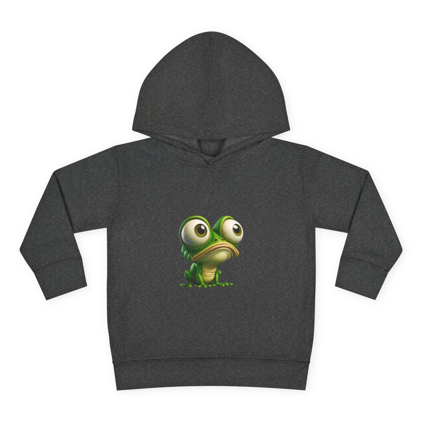 Whimsical Toddler Frog Pullover Hoodie, Cute Kids Fleece Sweater, Playful Toddler Clothing, Children's Gift, Animal Lover Apparel