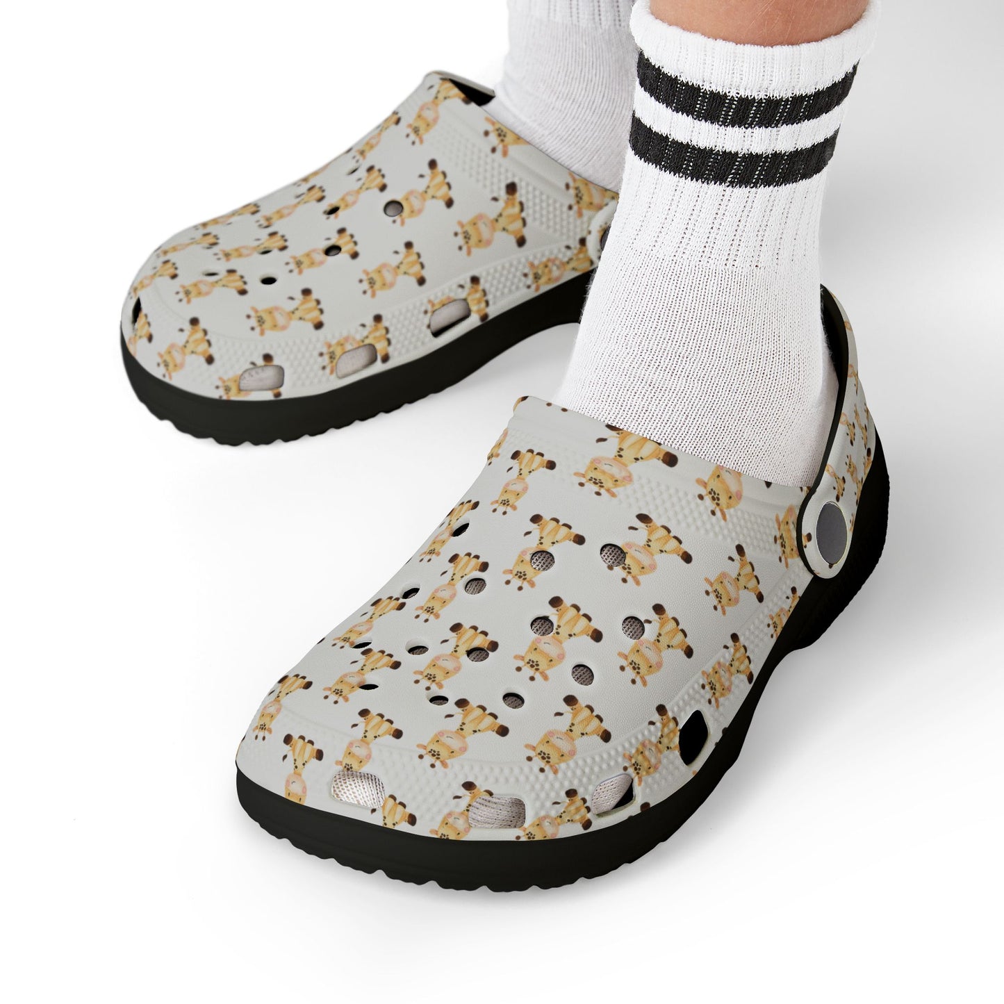 Kids Giraffe Print EVA Foam Clogs — Cute Animal Slip-On Sandals for Toddlers & Little Kids