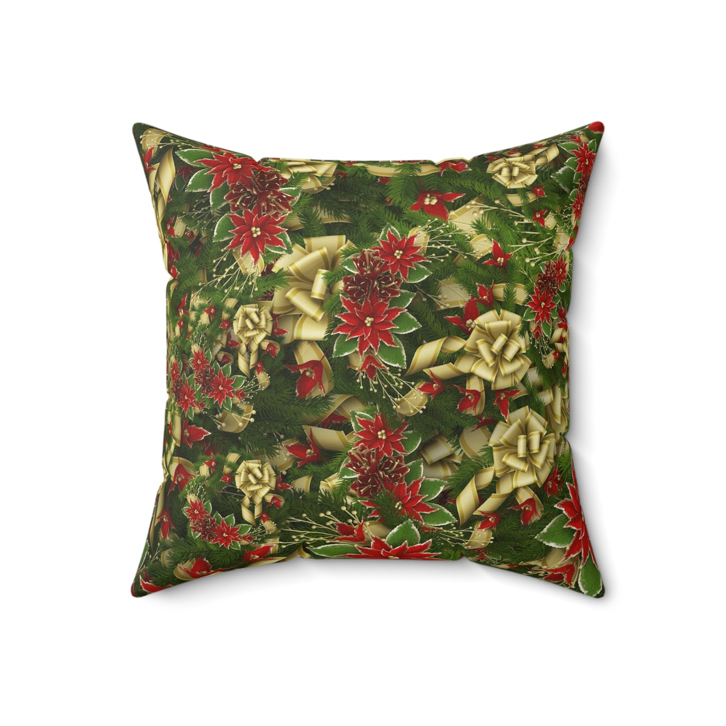 Festive Floral Throw Pillow | Christmas Decor, Holiday Cushion, Gift for Home, Seasonal Accent Pillow, Cozy Living Room