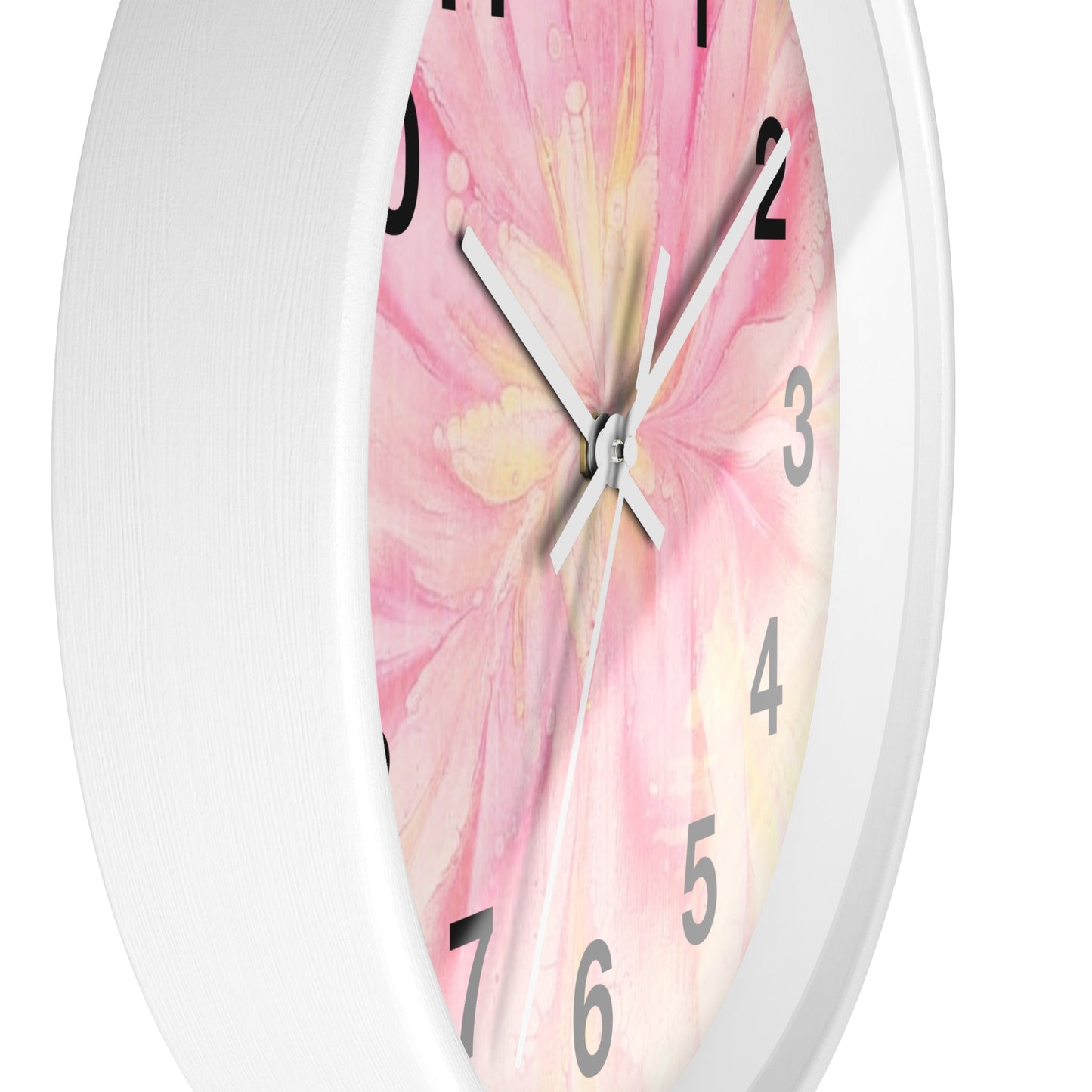 Floral Design Wall Clock - Pink Flower Home Decor, Elegant Timepiece, Gift for Her, Mother's Day, Relaxation Space, Unique Wall Art