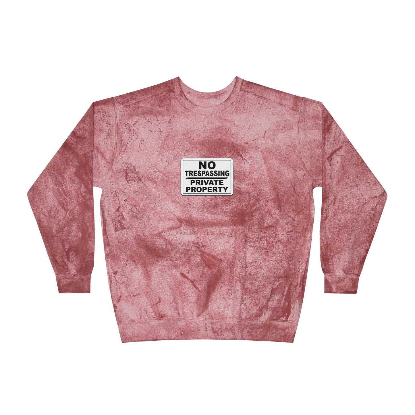 Urban Grunge Crewneck Sweatshirt - No Trespassing Design, Streetwear, Cozy Lounge, Unisex Gift for Hipsters, Casual Fashion