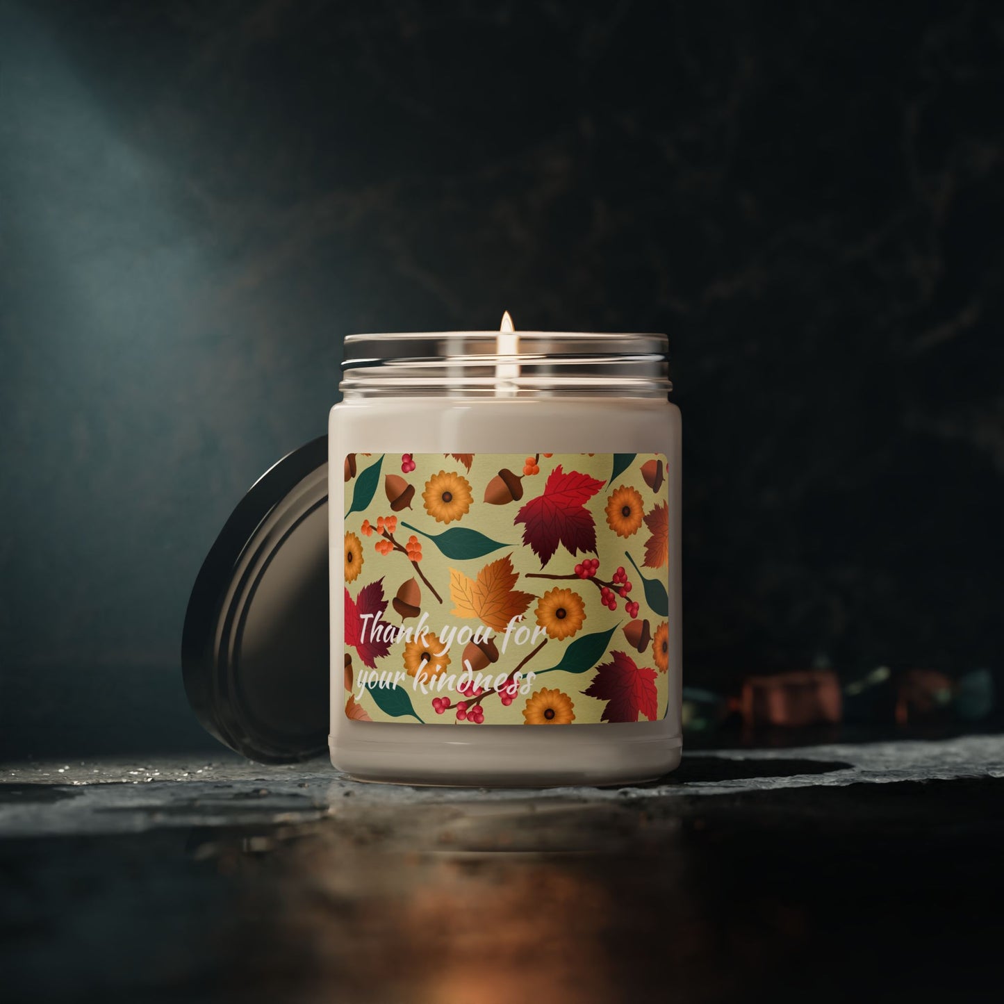 Autumn Floral Soy Candle - "Thank You for Your Kindness" 9oz