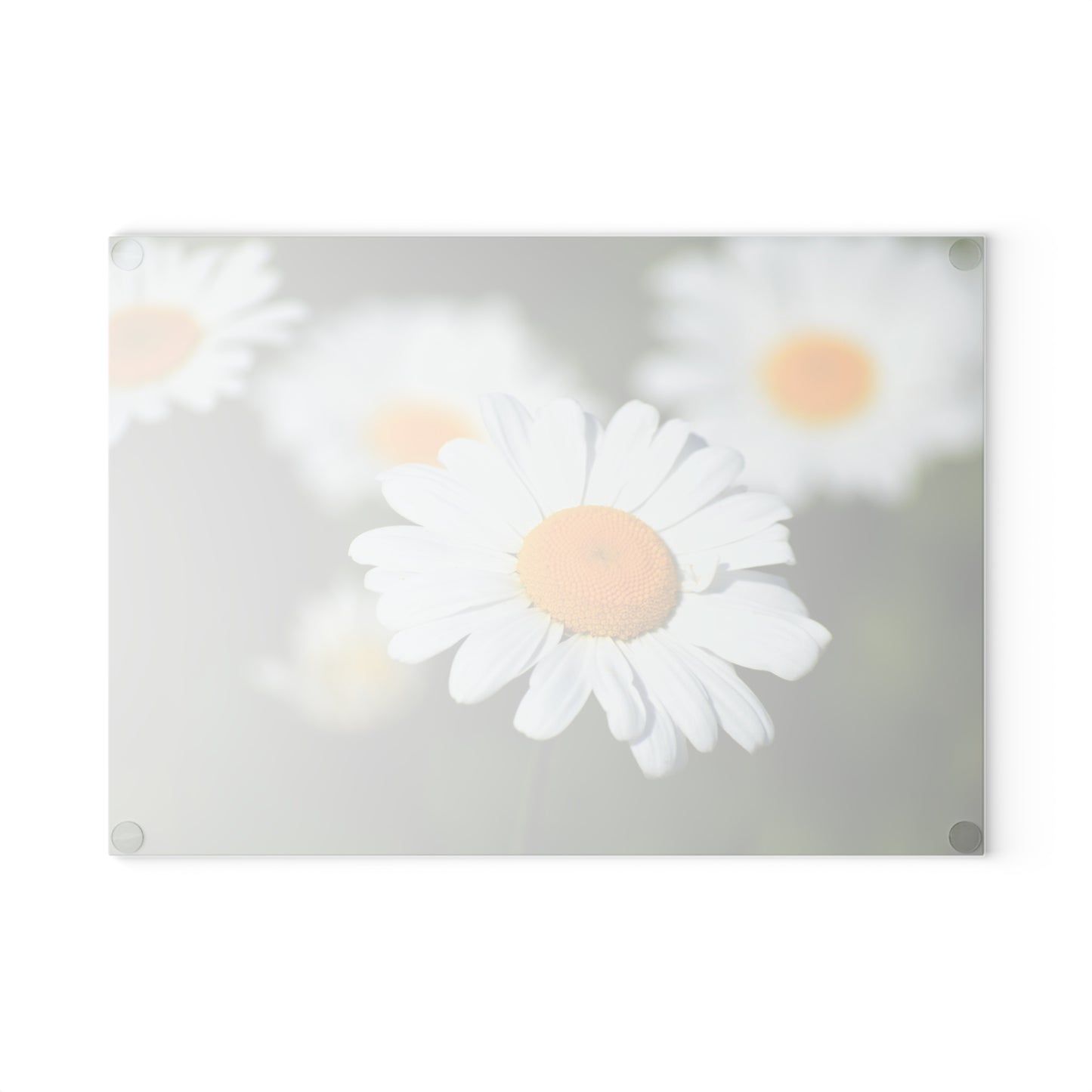 Charming Floral Glass Cutting Board - Kitchen Decor, Gift for Her, Daisy Design, Housewarming, Mother's Day
