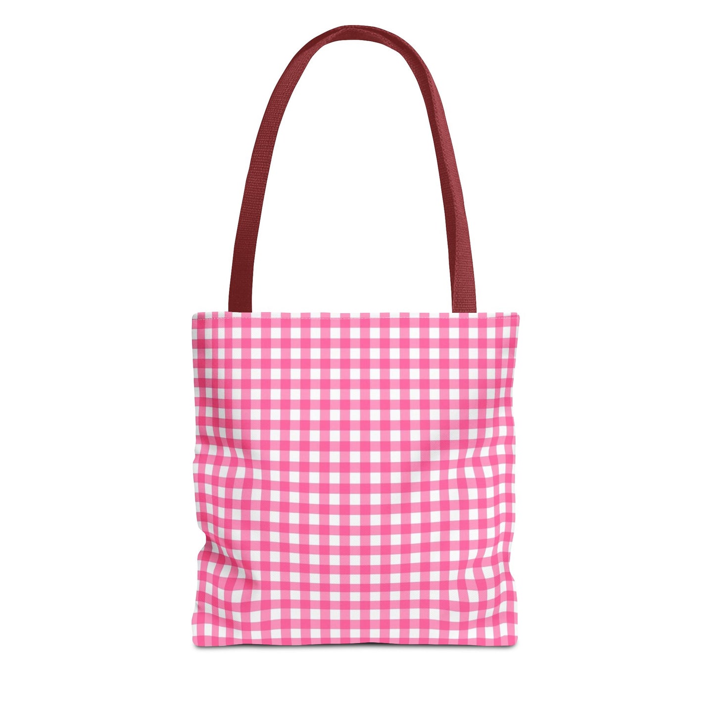 Cute Pink Gingham Tote Bag - Reusable Shopping Bag, Beach Tote