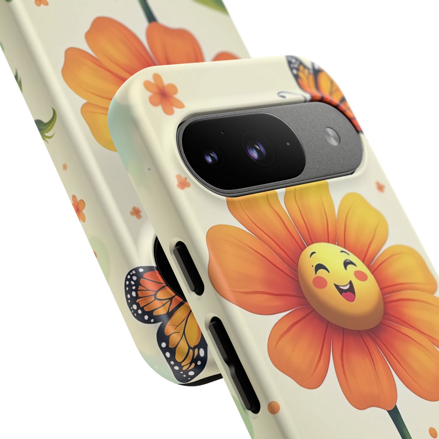 Floral Phone Case with Butterfly Design, Cute Flower Phone Cover for Nature Lovers, Eco-Friendly Gift, Spring Vibes, Birthday Present