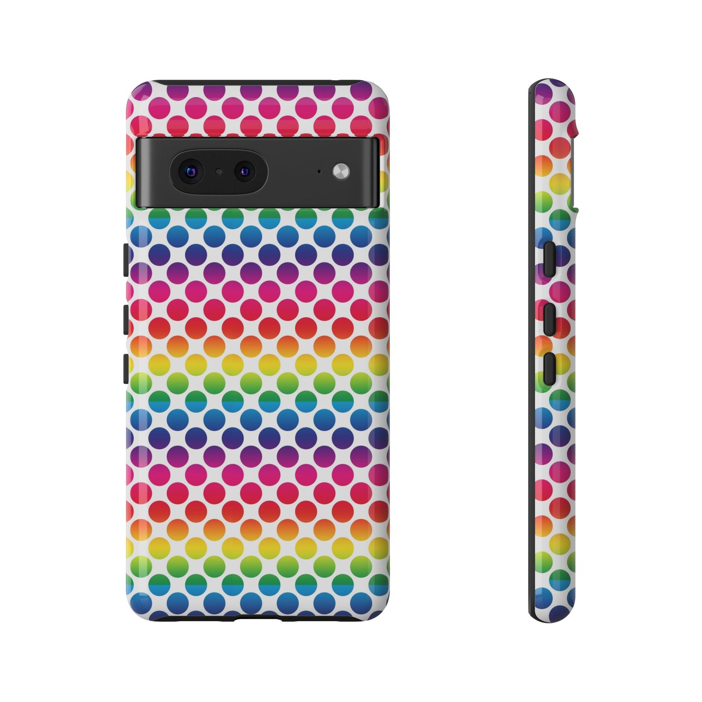 Rainbow Dot Phone Case, Colorful Phone Cover, Fun Phone Accessory, Gift for Friends, Trendy Mobile Case
