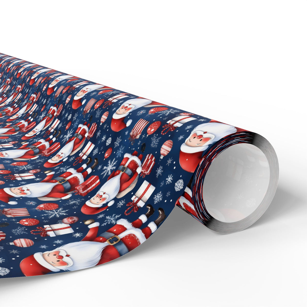 Santa Pattern Wrapping Paper Roll — Festive Christmas Gift Wrap